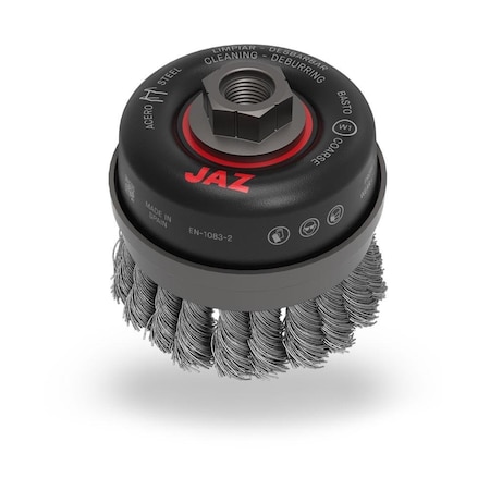 Jaz Twist Knot Wire Cup Brush, 2-3/4", .020", Steel 72052